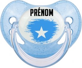 Drapeau effet pinceau Somalie avec prénom Sucete Physiologique Bleue à paillette