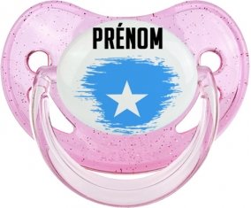 Drapeau effet pinceau Somalie avec prénom Sucete Physiologique Rose à paillette