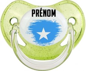 Drapeau effet pinceau Somalie avec prénom Sucete Physiologique Vert à paillette