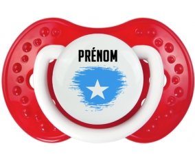 Drapeau effet pinceau Somalie avec prénom Tétine LOVI Dynamic Blanc-rouge classique