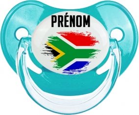 Drapeau effet pinceau Afrique du Sud avec prénom : Sucette Physiologique personnalisée