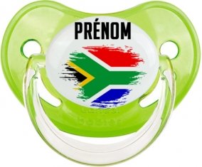 Drapeau effet pinceau Afrique du Sud avec prénom Sucette Physiologique Vert classique
