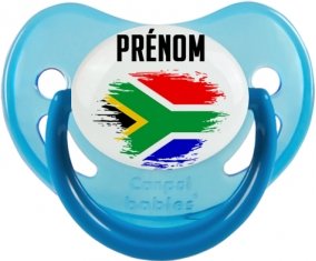 Drapeau effet pinceau Afrique du Sud avec prénom Sucette Physiologique Bleue phosphorescente