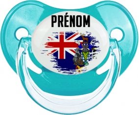 Drapeau effet pinceau Géorgie du Sud et les Îles Sandwich du Sud avec prénom : Sucette Physiologique personnalisée