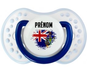 Drapeau effet pinceau Géorgie du Sud et les Îles Sandwich du Sud avec prénom Sucette LOVI Dynamic Marine-blanc-bleu classique