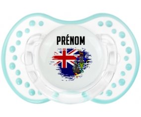 Drapeau effet pinceau Géorgie du Sud et les Îles Sandwich du Sud avec prénom Sucette LOVI Dynamic Retro-blanc-lagon classique
