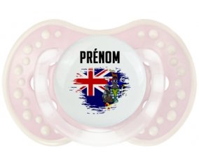 Drapeau effet pinceau Géorgie du Sud et les Îles Sandwich du Sud avec prénom Sucette LOVI Dynamic Retro-rose-tendre classique