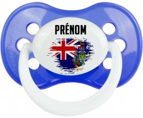 Drapeau effet pinceau Géorgie du Sud et les Îles Sandwich du Sud avec prénom : Sucette Anatomique personnalisée