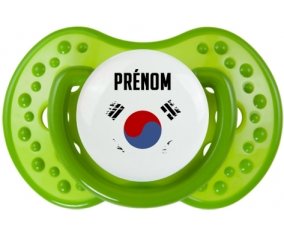 Drapeau effet pinceau Corée du Sud avec prénom : Sucette LOVI Dynamic personnalisée