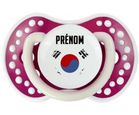 Drapeau effet pinceau Corée du Sud avec prénom Sucete LOVI Dynamic Fuchsia phosphorescente