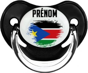 Drapeau effet pinceau Soudan du sud avec prénom Sucete Physiologique Noir classique