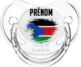 Drapeau effet pinceau Soudan du sud avec prénom Sucete Physiologique Transparent classique