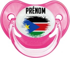 Drapeau effet pinceau Soudan du sud avec prénom Sucete Physiologique Rose classique