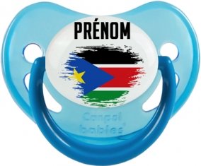 Drapeau effet pinceau Soudan du sud avec prénom Sucete Physiologique Bleue phosphorescente