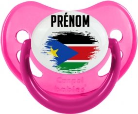 Drapeau effet pinceau Soudan du sud avec prénom Sucete Physiologique Rose phosphorescente