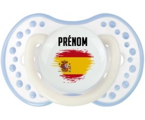 Drapeau effet pinceau Espagne avec prénom Sucette LOVI Dynamic Blanc-cyan classique