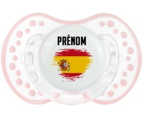 Drapeau effet pinceau Espagne avec prénom Sucette LOVI Dynamic Retro-blanc-rose-tendre classique