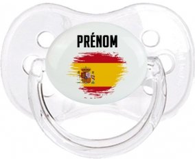 Drapeau effet pinceau Espagne avec prénom Sucette Cerise Transparent classique