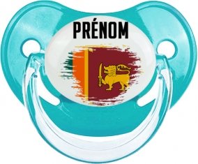 Drapeau effet pinceau Sri Lanka Srilanka avec prénom : Sucette Physiologique personnalisée