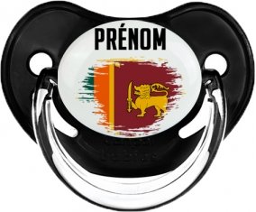 Drapeau effet pinceau Sri Lanka Srilanka avec prénom Sucette Physiologique Noir classique