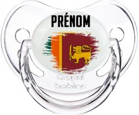 Drapeau effet pinceau Sri Lanka Srilanka avec prénom Sucette Physiologique Transparent classique