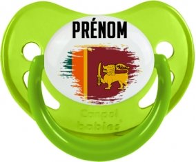Drapeau effet pinceau Sri Lanka Srilanka avec prénom Sucette Physiologique Vert phosphorescente