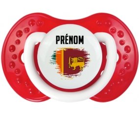 Drapeau effet pinceau Sri Lanka Srilanka avec prénom Sucette LOVI Dynamic Blanc-rouge classique