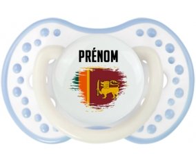 Drapeau effet pinceau Sri Lanka Srilanka avec prénom Sucette LOVI Dynamic Blanc-cyan classique