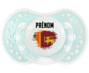 Drapeau effet pinceau Sri Lanka Srilanka avec prénom Sucette LOVI Dynamic Retro-turquoise-lagon classique