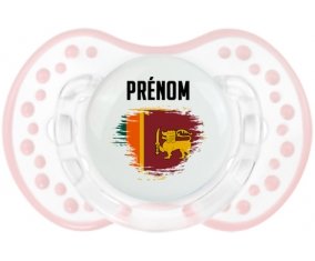 Drapeau effet pinceau Sri Lanka Srilanka avec prénom Sucette LOVI Dynamic Retro-blanc-rose-tendre classique