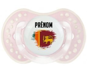 Drapeau effet pinceau Sri Lanka Srilanka avec prénom Sucette LOVI Dynamic Retro-rose-tendre classique