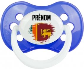 Drapeau effet pinceau Sri Lanka Srilanka avec prénom : Sucette Anatomique personnalisée