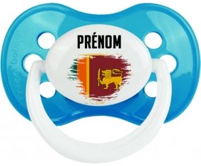 Drapeau effet pinceau Sri Lanka Srilanka avec prénom Sucette Anatomique Cyan classique