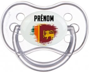 Drapeau effet pinceau Sri Lanka Srilanka avec prénom Sucette Anatomique Transparente classique