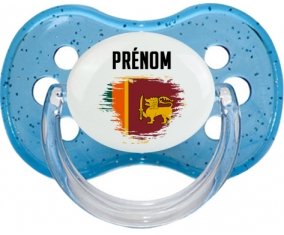 Drapeau effet pinceau Sri Lanka Srilanka avec prénom : Tétine Cerise personnalisée