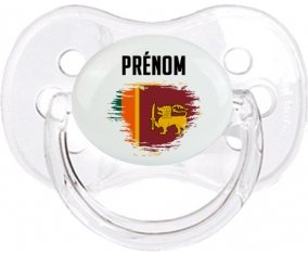 Drapeau effet pinceau Sri Lanka Srilanka avec prénom Tétine Cerise Transparent classique