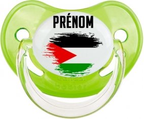 Drapeau effet pinceau État de Palestine avec prénom Tétine Physiologique Vert classique