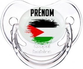 Drapeau effet pinceau État de Palestine avec prénom Tétine Physiologique Transparent classique