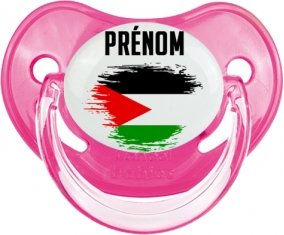 Drapeau effet pinceau État de Palestine avec prénom Tétine Physiologique Rose classique