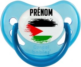 Drapeau effet pinceau État de Palestine avec prénom Tétine Physiologique Bleue phosphorescente