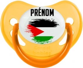 Drapeau effet pinceau État de Palestine avec prénom Tétine Physiologique Jaune phosphorescente