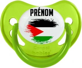 Drapeau effet pinceau État de Palestine avec prénom Tétine Physiologique Vert phosphorescente