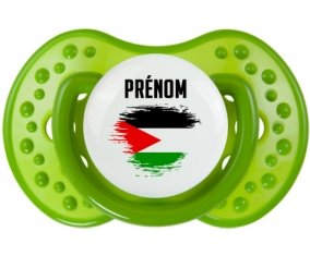 Drapeau effet pinceau État de Palestine avec prénom : Sucette LOVI Dynamic personnalisée
