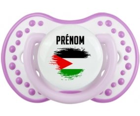 Drapeau effet pinceau État de Palestine avec prénom Sucete LOVI Dynamic Blanc-mauve classique
