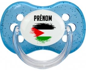 Drapeau effet pinceau État de Palestine avec prénom : Sucette Cerise personnalisée