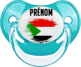 Drapeau effet pinceau Soudan avec prénom : Sucette Physiologique personnalisée