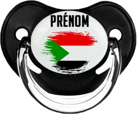 Drapeau effet pinceau Soudan avec prénom Sucete Physiologique Noir classique