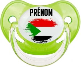 Drapeau effet pinceau Soudan avec prénom Sucete Physiologique Vert classique