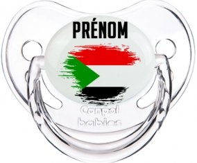 Drapeau effet pinceau Soudan avec prénom Sucete Physiologique Transparent classique