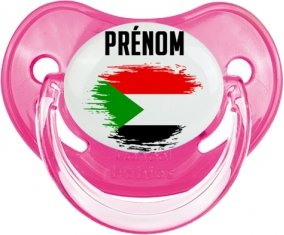Drapeau effet pinceau Soudan avec prénom Sucete Physiologique Rose classique